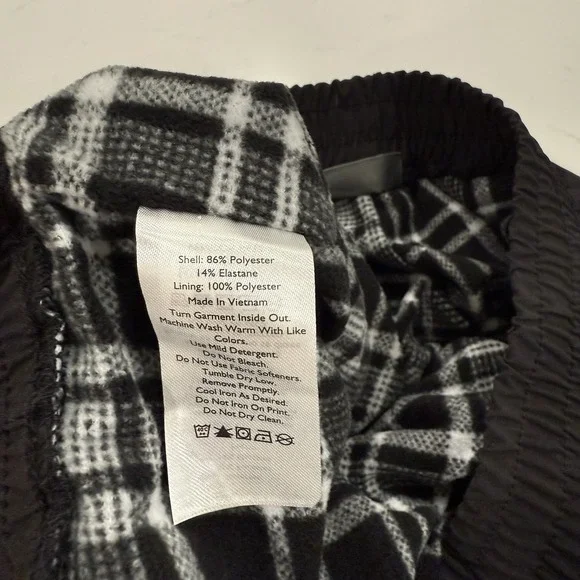 Eddie Bauer Women's Sz 8 Black Drawstring Fleece Lined Hiking Pant Zip Pockets - Picture 9 of 10